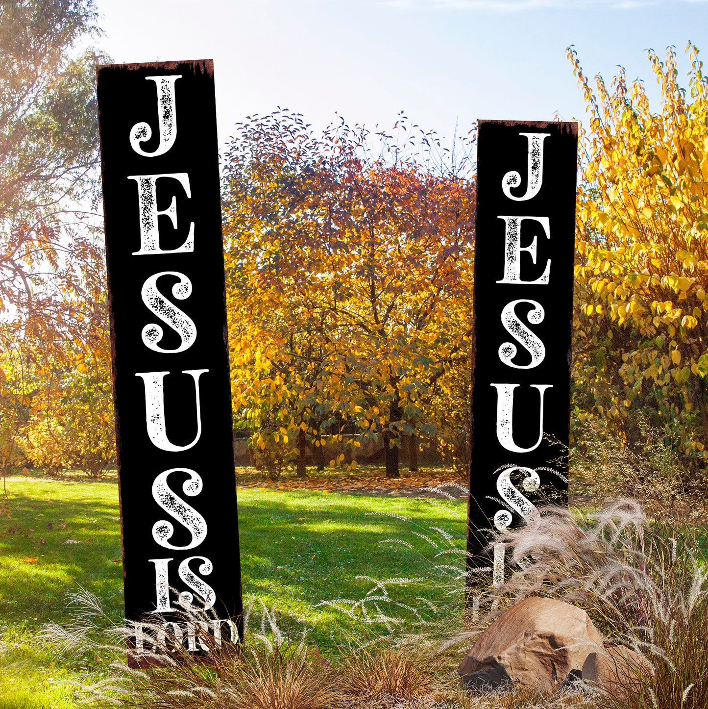 Christian Yard Sign | “Jesus Is Lord” Inspirational Garden Stake | Outdoor Religious Porch, Lawn & Garden Décor