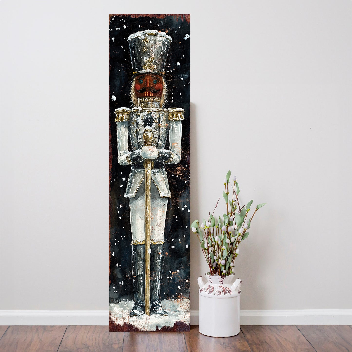 Christmas Nutcracker Porch Sign – Rustic Holiday Front Porch Sign with Festive Soldier Design | Farmhouse Christmas Entryway Outdoor Decoration