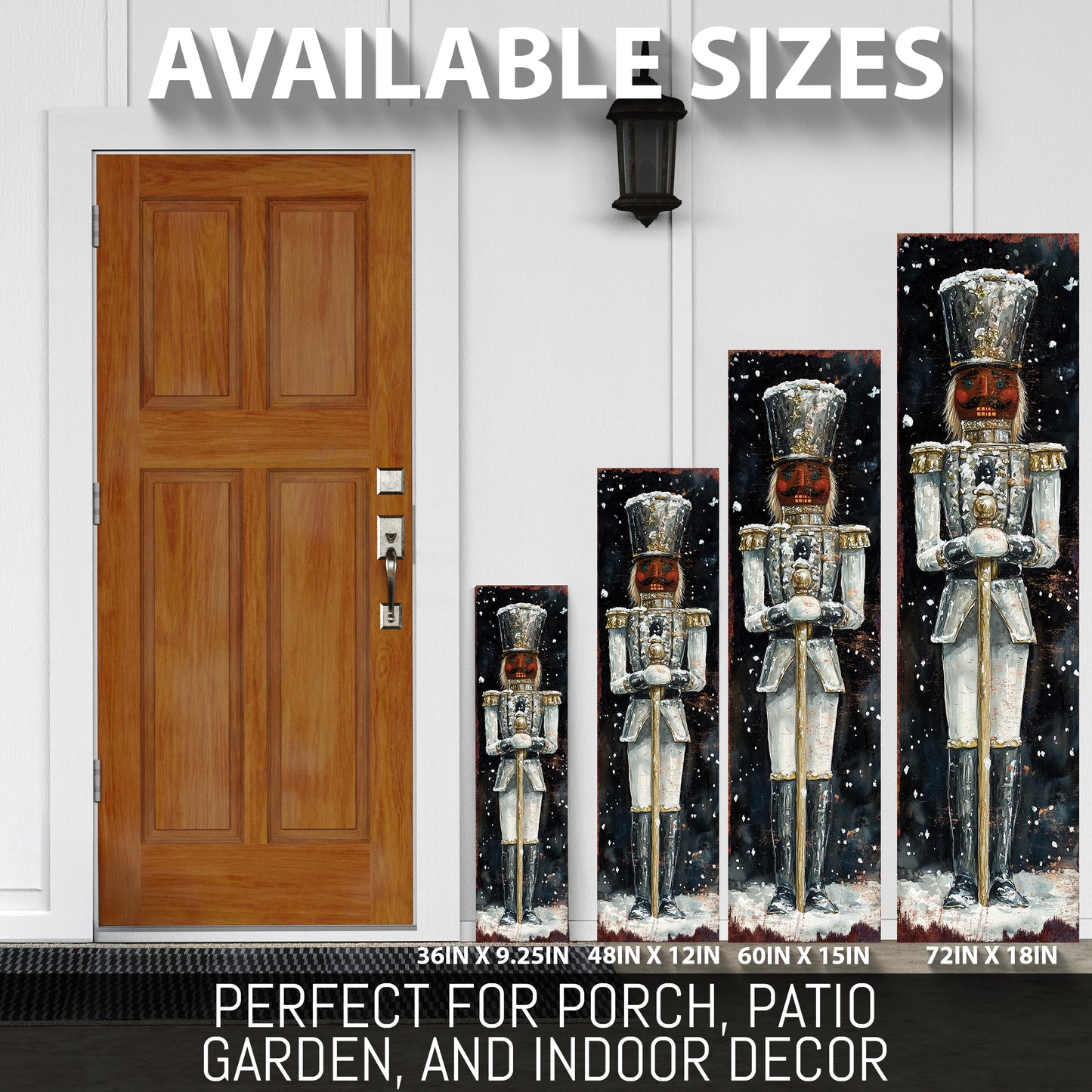 Christmas Nutcracker Porch Sign – Rustic Holiday Front Porch Sign with Festive Soldier Design | Farmhouse Christmas Entryway Outdoor Decoration