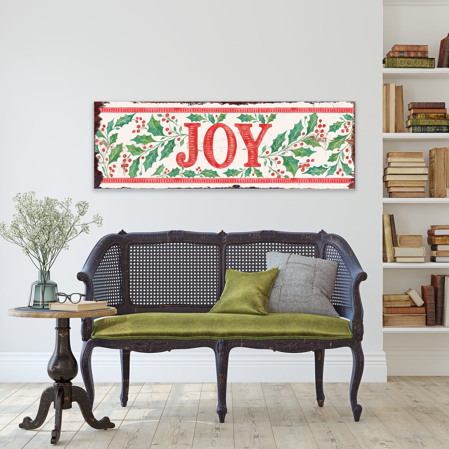 Rustic Farmhouse JOY Christmas Wood Sign | Holiday Wall Art & Porch Decor