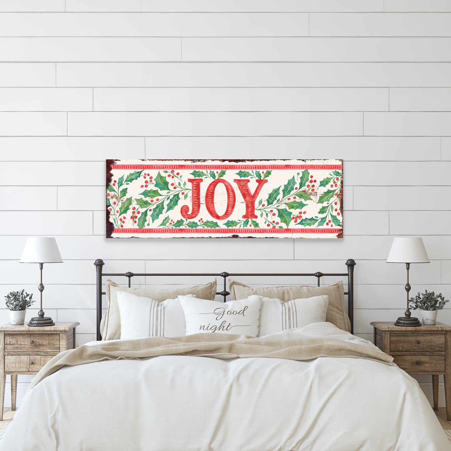 Rustic Farmhouse JOY Christmas Wood Sign | Holiday Wall Art & Porch Decor