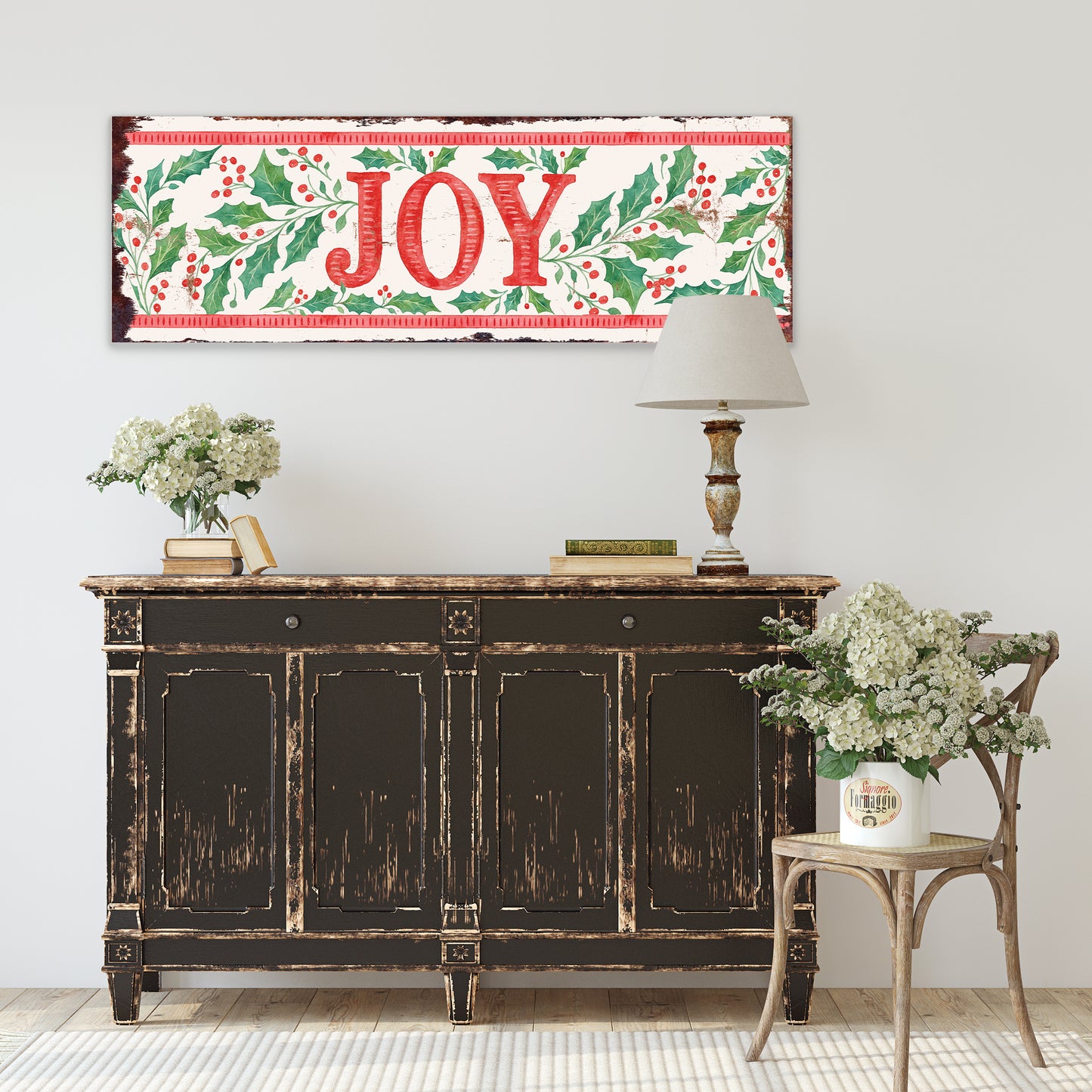 Rustic Farmhouse JOY Christmas Wood Sign | Holiday Wall Art & Porch Decor