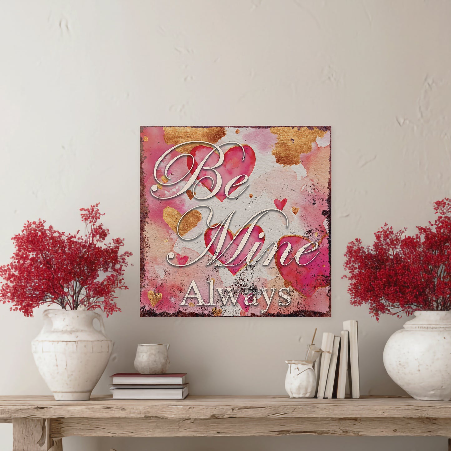 Valentine's Day Love Always Wall Canvas Decor | Romantic Home Art