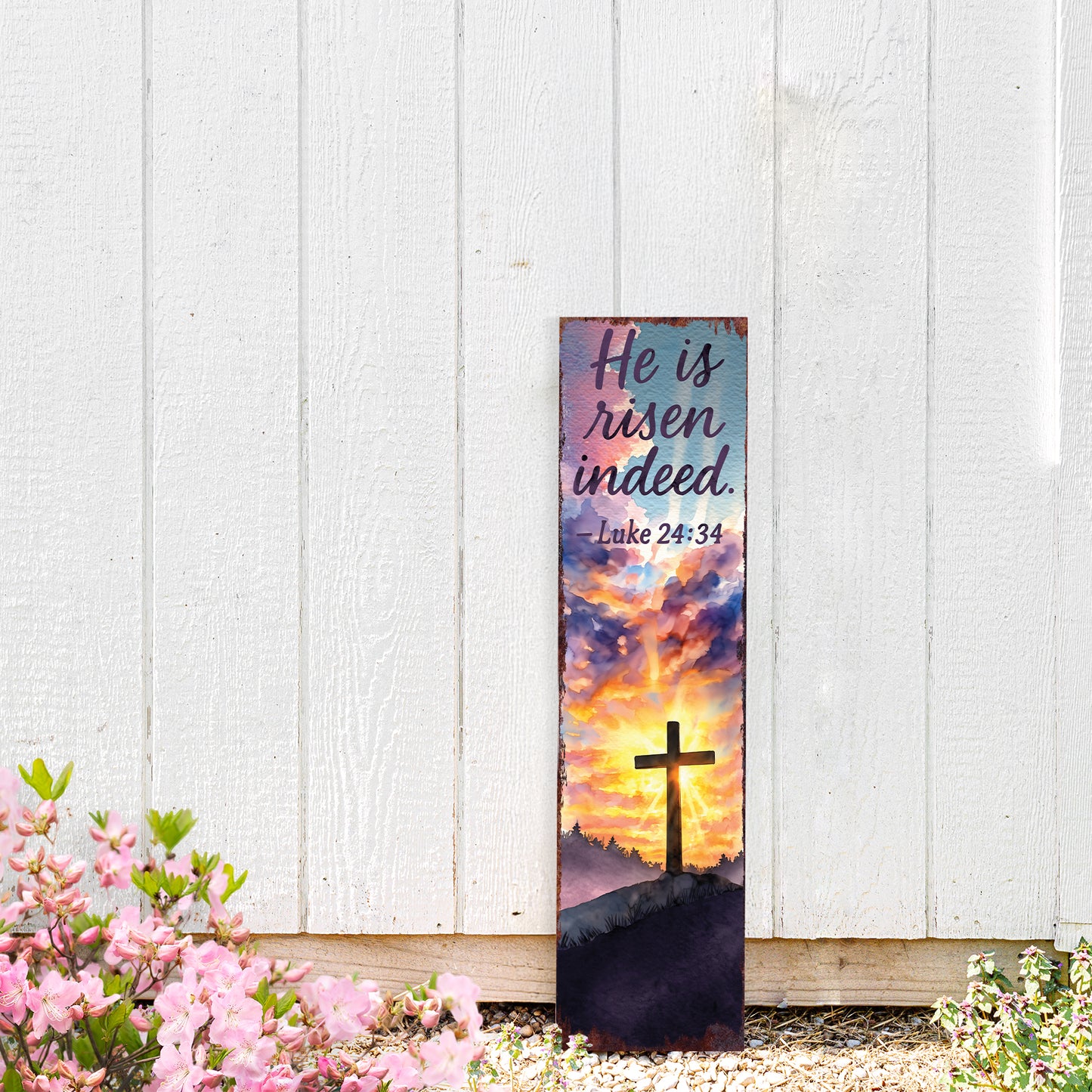 Elegant Easter Welcome Porch Sign | Graceful Spring Vertical Decor