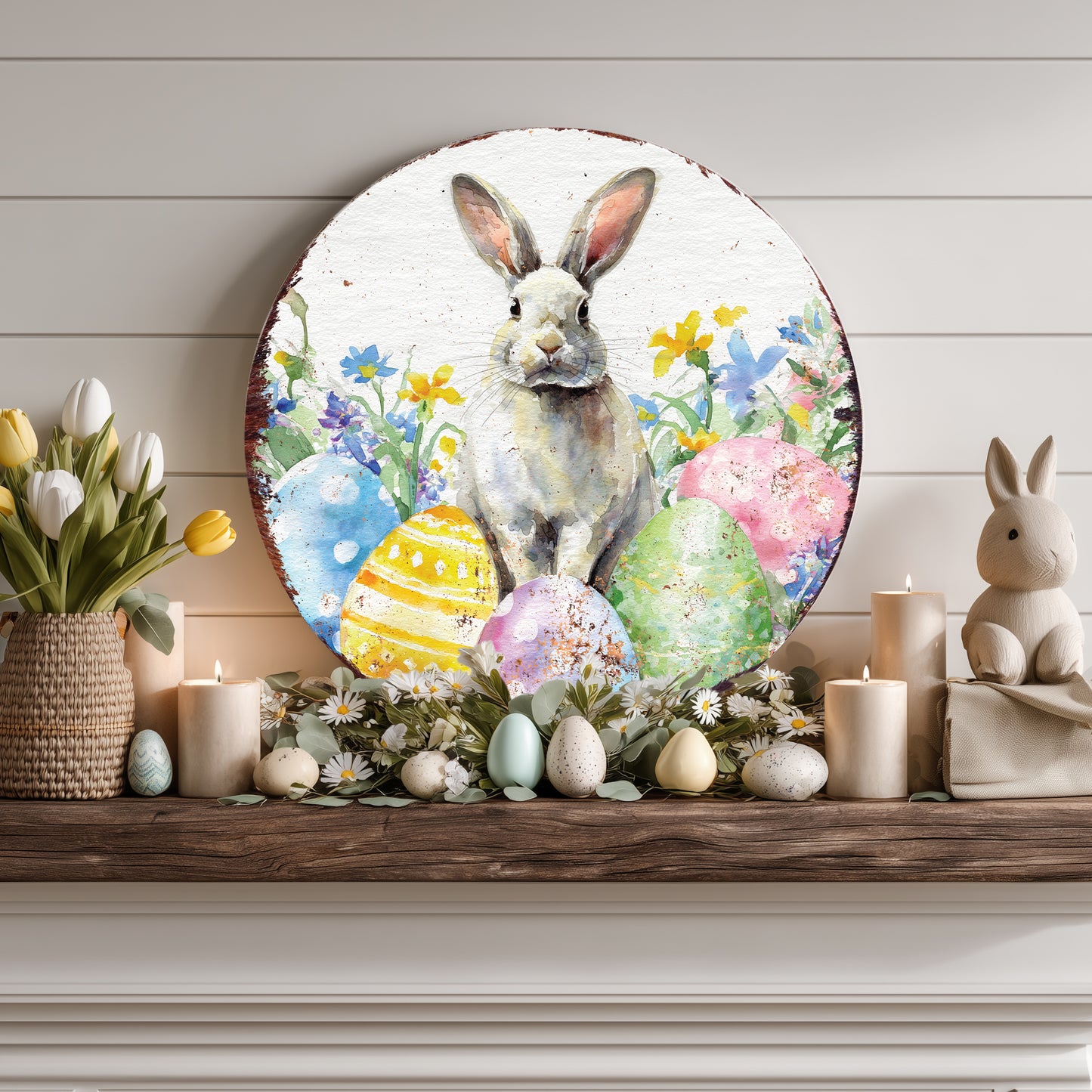 Joyful Farmhouse Easter Welcome Sign - Durable Weatherproof Composite for Porch Decor