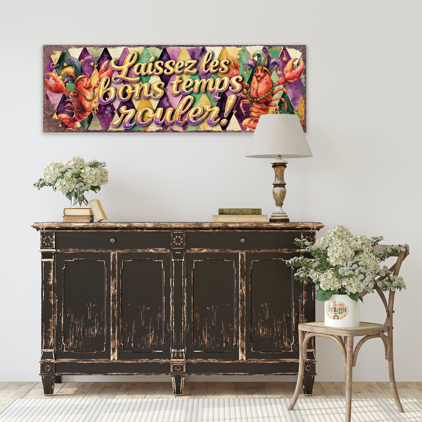 Festive Mardi Gras Wall Art Decor - Whimsical Crawfish Design for Home, Covered Patio & Porch