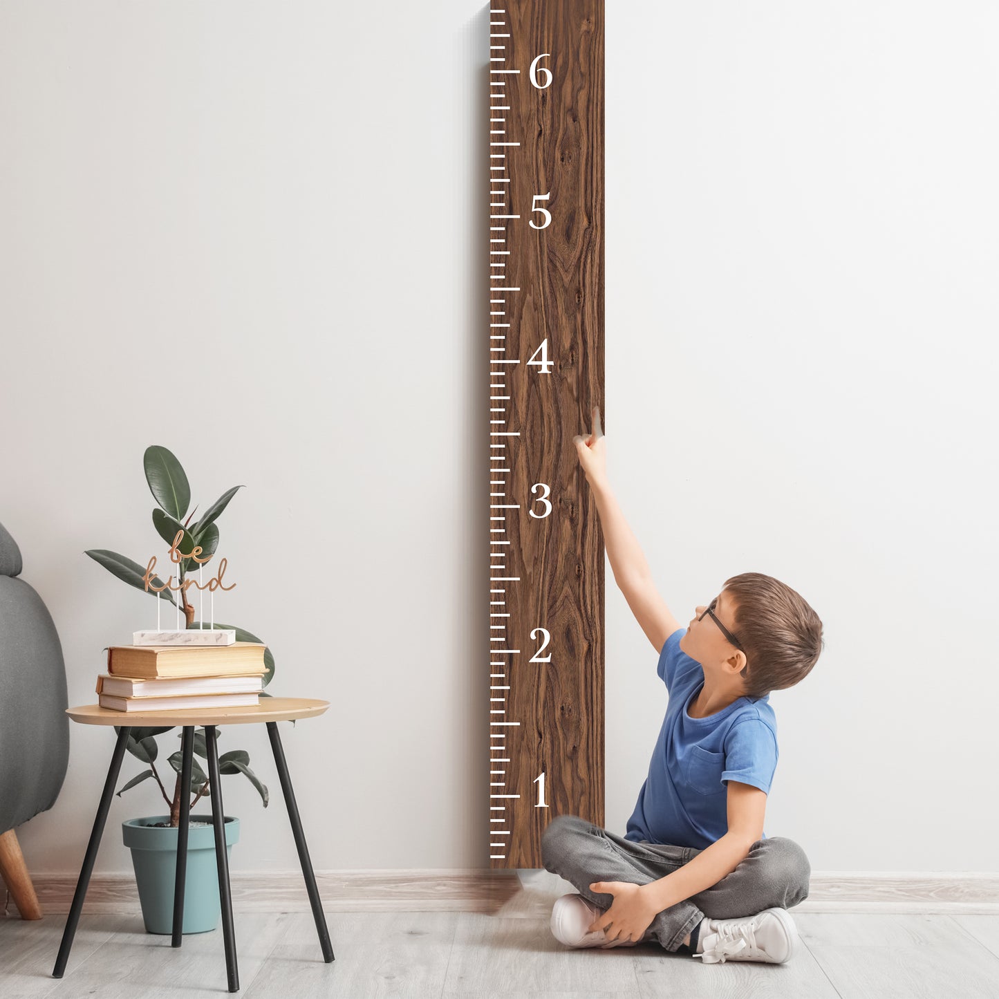 6ft Growth Chart Ruler - Brown, Playroom Decor, Wall Ruler, Wood Growth Chart, Nursery Decor Signs, Kids Wall Art, Toddler Bedroom Decor