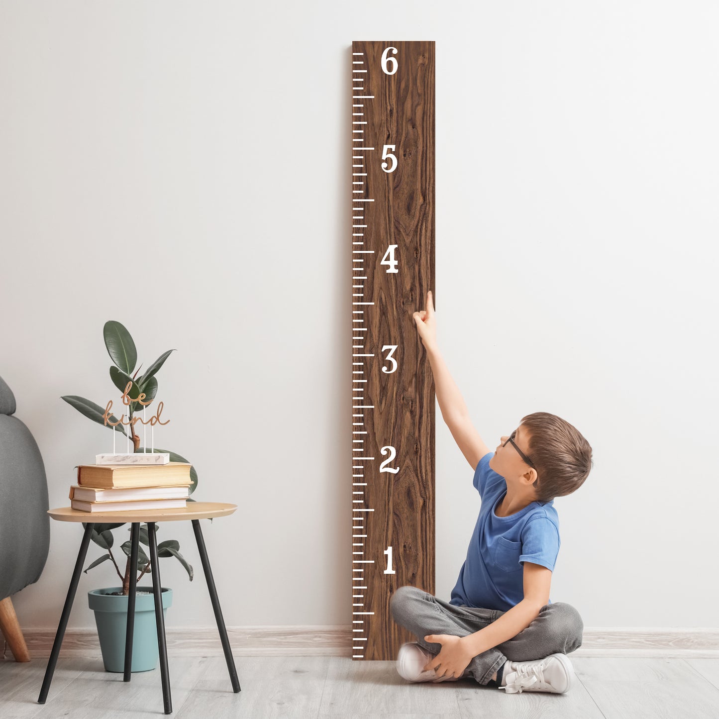 6ft Brown Growth Chart Ruler - Playroom Decor, Wall Ruler, Wood Growth Chart, Nursery Decor Signs, Kids Wall Art, Toddler Bedroom