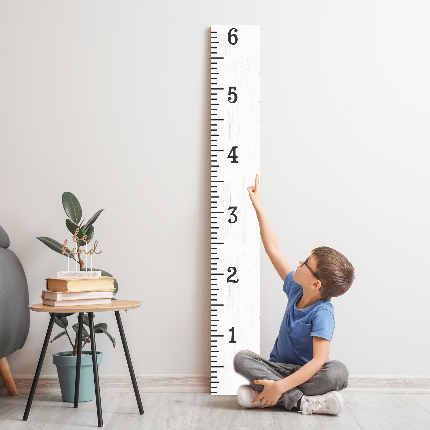 6ft White Growth Chart Ruler - Playroom Decor, Wall Ruler, Wood Growth Chart, Nursery Decor Signs, Kids Wall Art, Toddler Bedroom