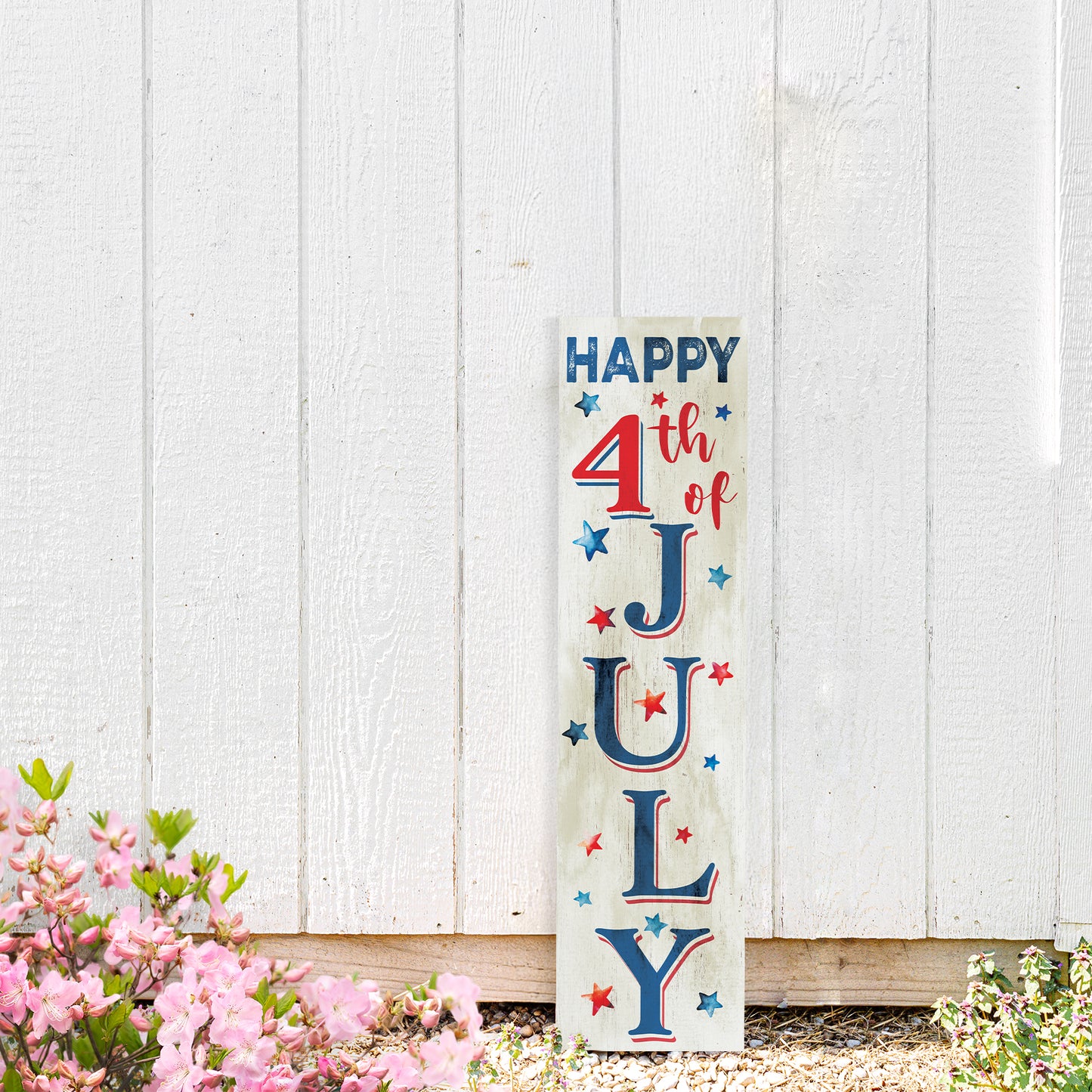 Happy 4th of July Porch Sign | Multi Sizes | UV Print | Patriotic Decor | Perfect for Outdoor Decor, Yard Art, and Garden Decorations