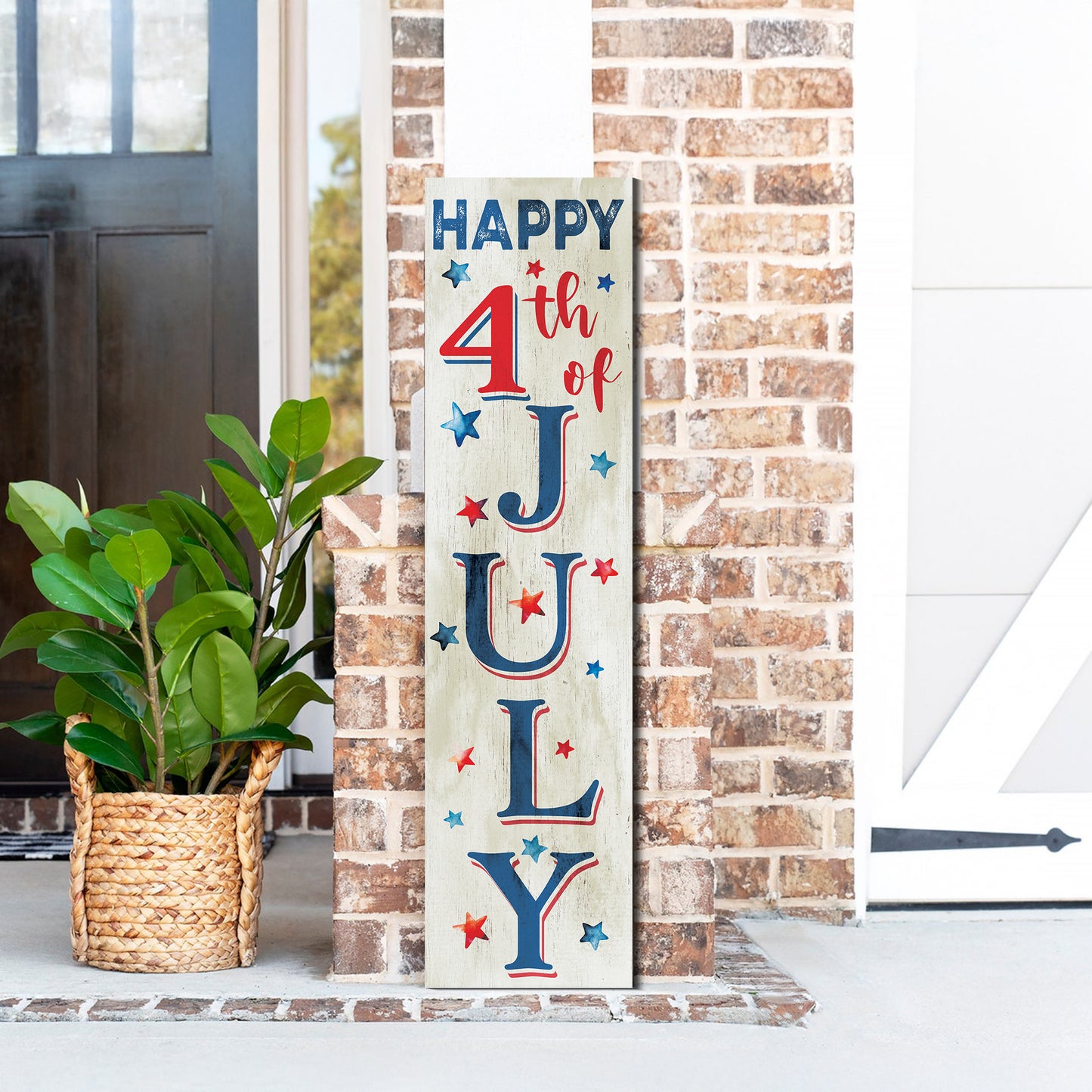 Happy 4th of July Porch Sign | Multi Sizes | UV Print | Patriotic Decor | Perfect for Outdoor Decor, Yard Art, and Garden Decorations