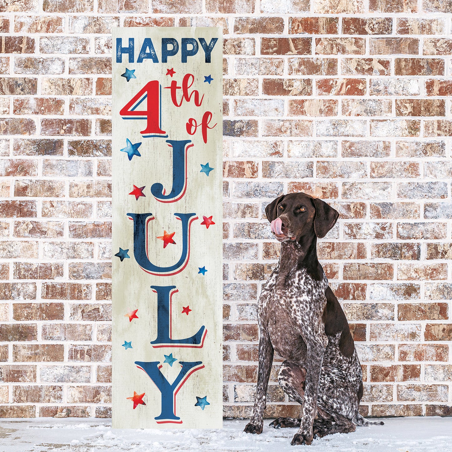 Happy 4th of July Porch Sign | Multi Sizes | UV Print | Patriotic Decor | Perfect for Outdoor Decor, Yard Art, and Garden Decorations