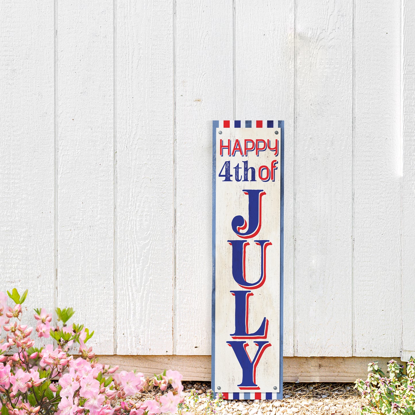 Celebrate the 4th of July with a Wooden Happy Porch Sign for Your Front Door | Multi Sizes | UV Print | Patriotic Decor