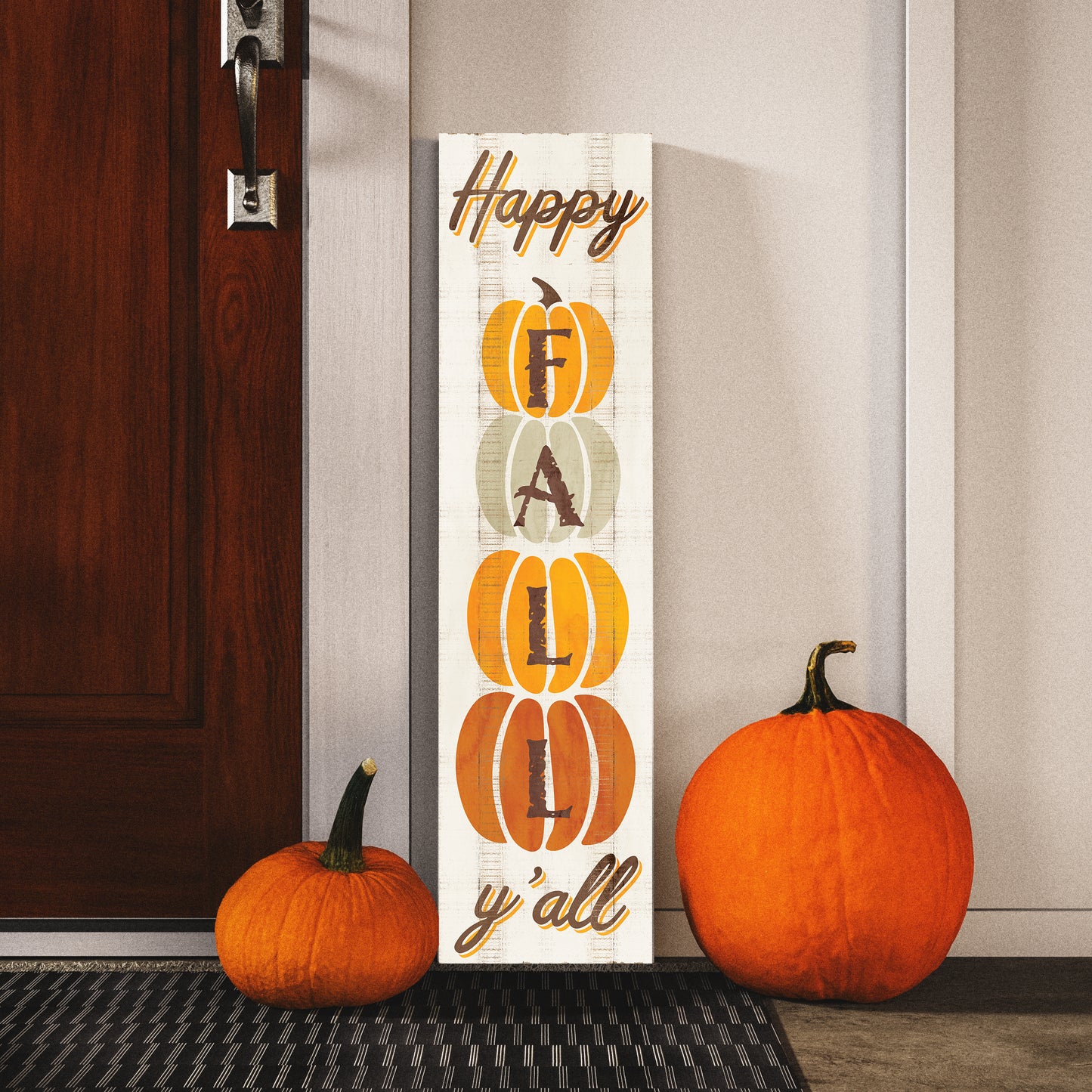 Happy Fall Y'all Wooden Porch Sign Seasonal Front Door Display | Perfect for Autumn Celebrations | Rustic Decor