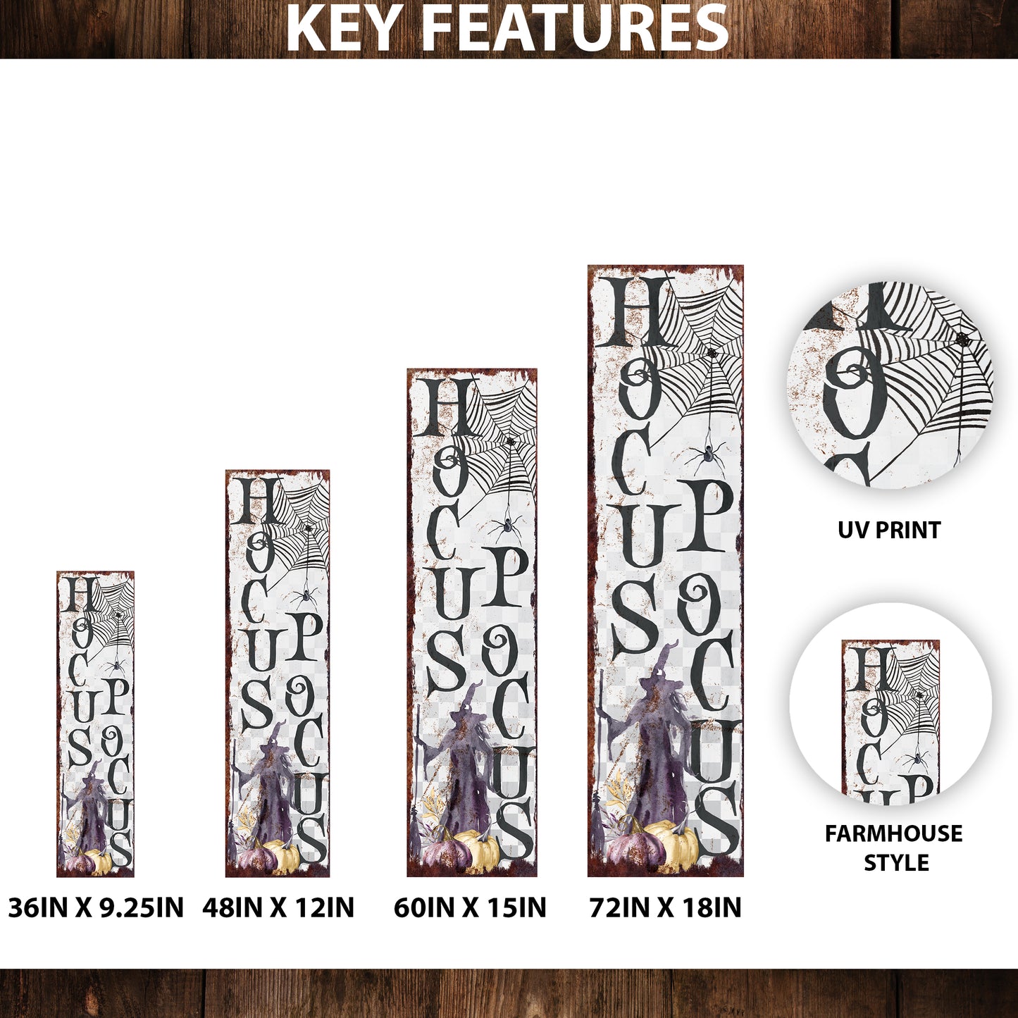 Hocus Pocus Halloween Porch Sign | Spooky Front Door Display | Hauntingly Festive Entryway Decor | Perfect for Halloween Celebrations