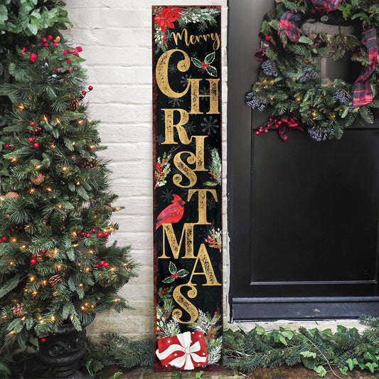 48in Merry Christmas Porch Sign | Farmhouse Vintage Outdoor Holiday Welcome Decor