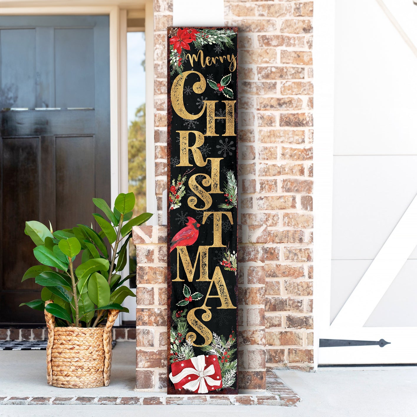 48in Christmas Porch Sign | Vintage Christmas Welcome Sign | Modern Farmhouse Entryway Decor | 3 Colors