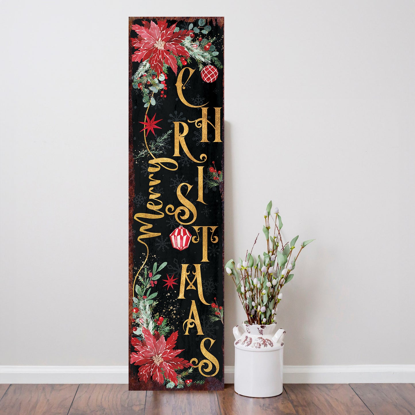 Merry Christmas Porch Sign | Rustic Farmhouse Entryway Decor