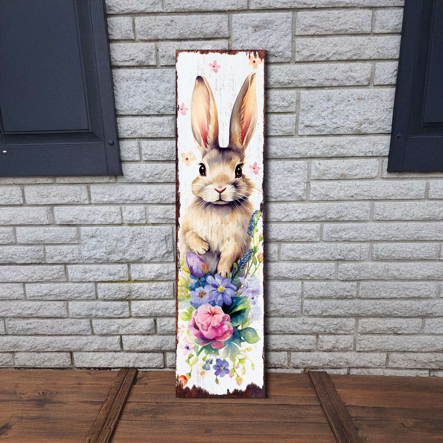 Easter Porch Sign Bunny Entryway Decor | UV Print | Front Porch Plaque | Seasonal Home Decor | 3 Sizes