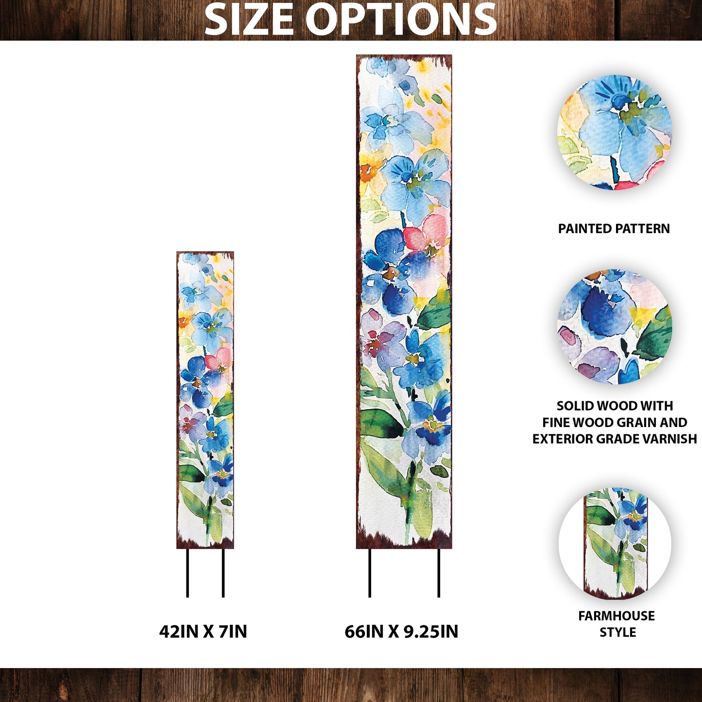 Spring Garden Stake | Watercolor Floral Decor | Ideal for Outdoor Decor, Yard Art, and Garden Decorations | 2 Size Options