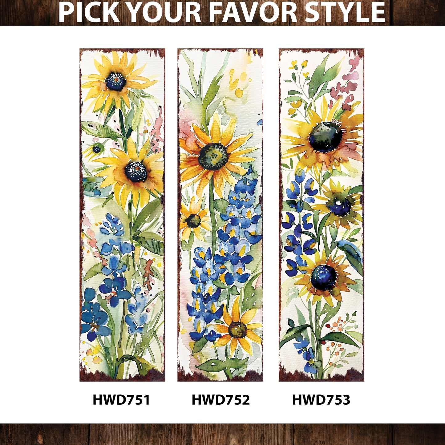 Spring Watercolor Wildflower Wooden Porch Sign | Front Door Wall Decor | Rustic Farmhouse Entryway Display | 3 Sizes & Patterns