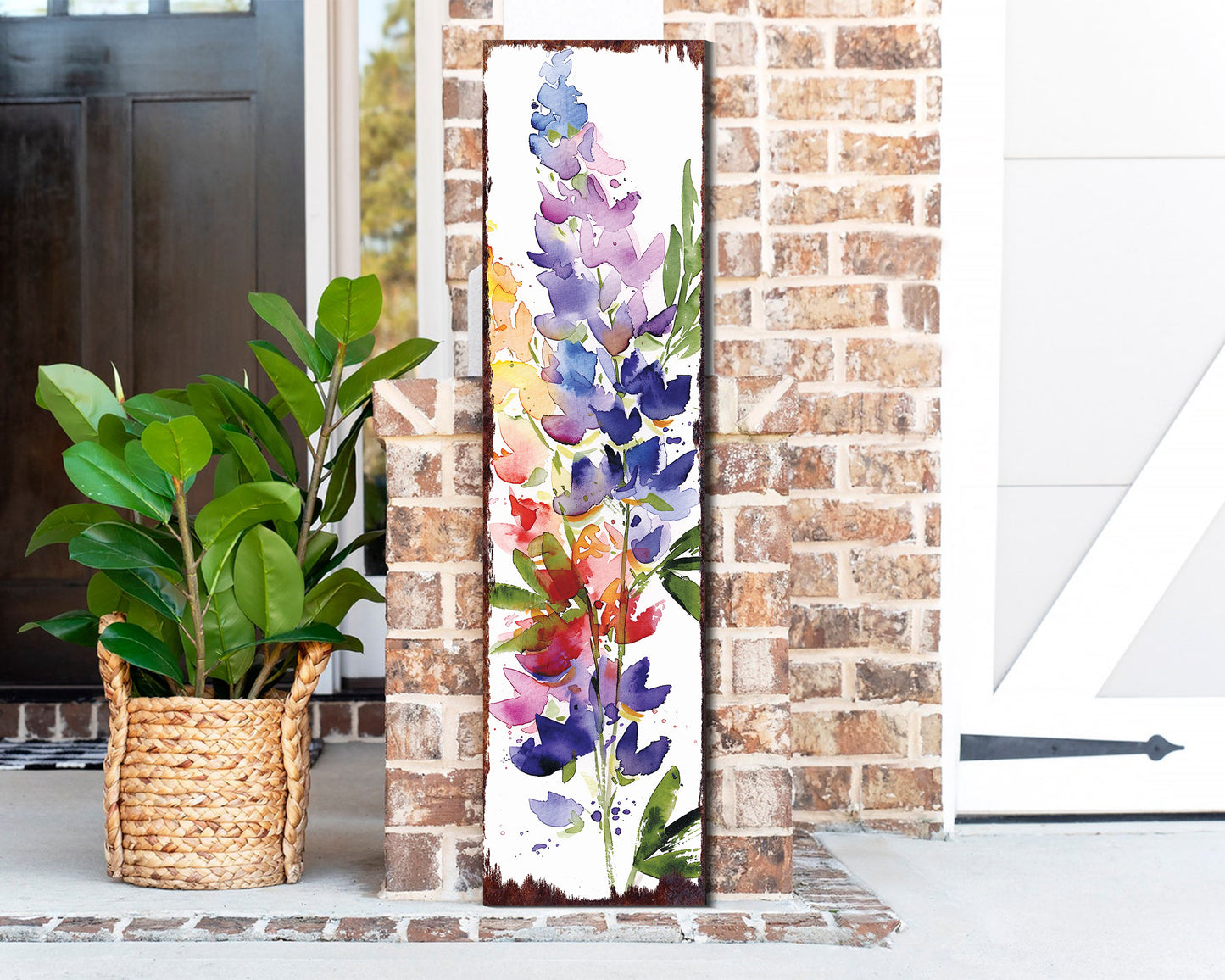 36in Spring Porch Sign | Lupine Watercolor Floral Decor | Ideal for Living Room, Entryway, Mantle, Porch, and Front Door