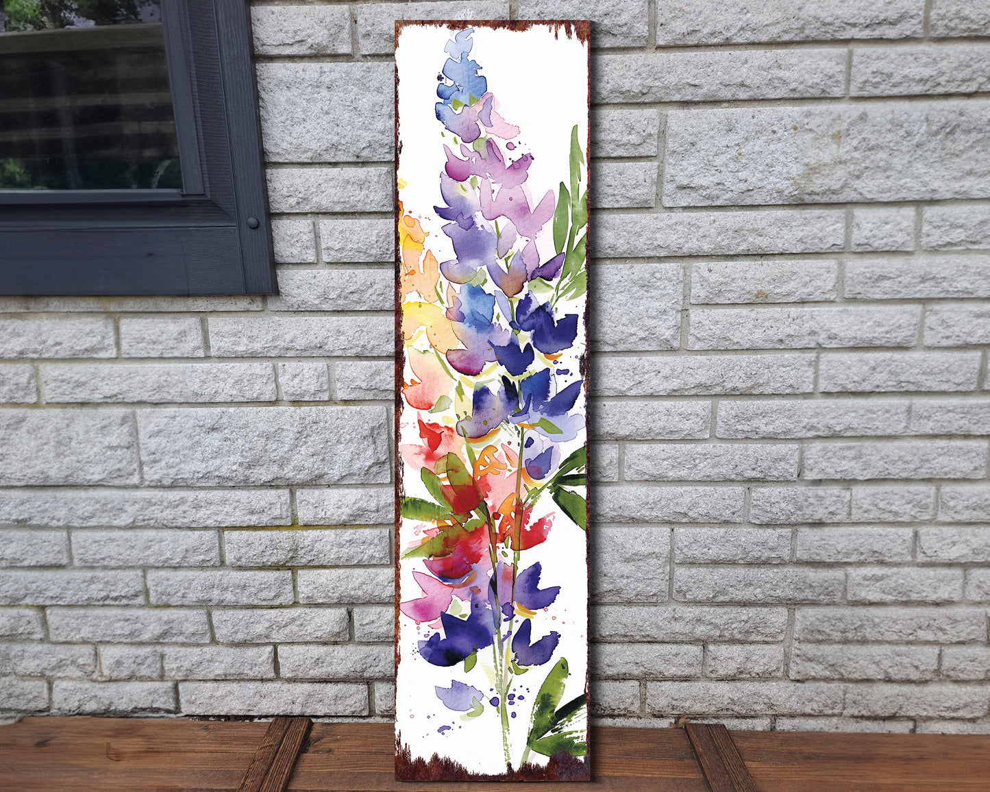 36in Spring Porch Sign | Lupine Watercolor Floral Decor | Ideal for Living Room, Entryway, Mantle, Porch, and Front Door