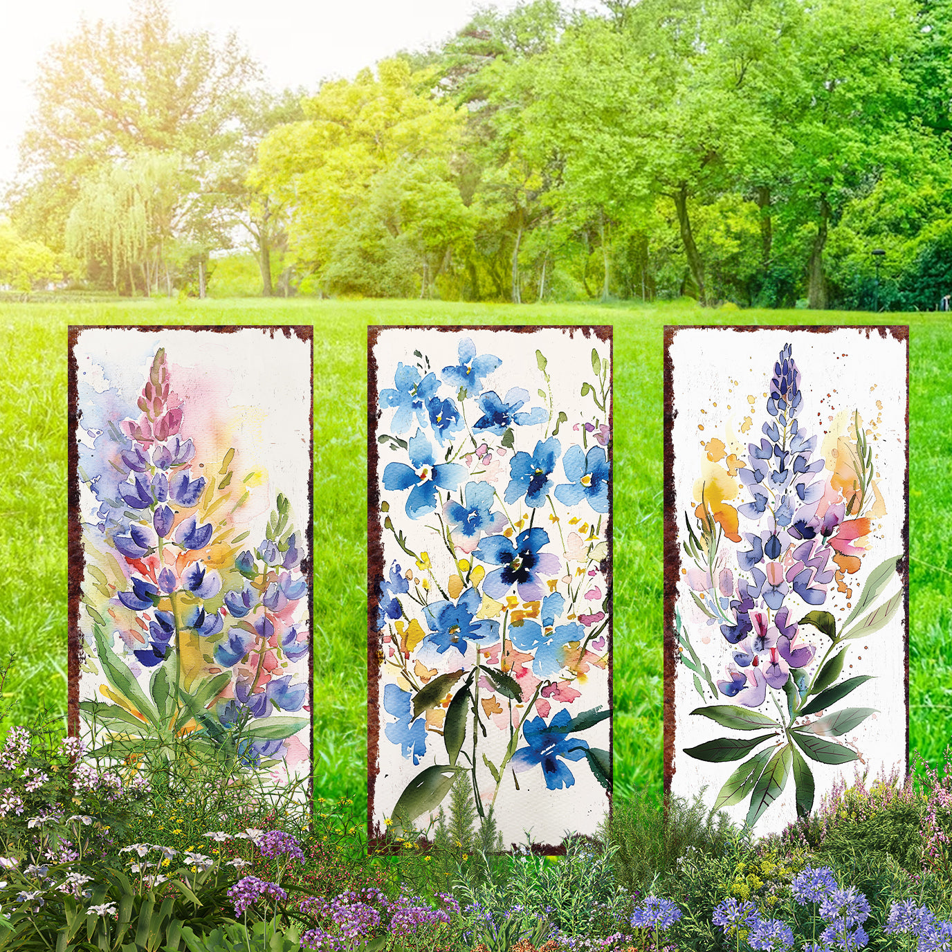 26in Spring Garden Stake | Watercolor Floral Decor | Perfect for Outdoor Decor, Yard Art, and Garden Decorations | Multi Patterns Available