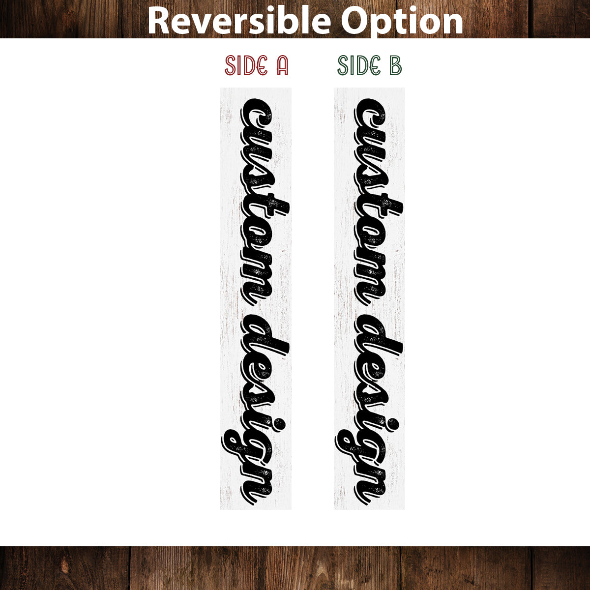 Custom Reversible Porch Sign Vertical Outdoor Entryway Board Personalized Decor