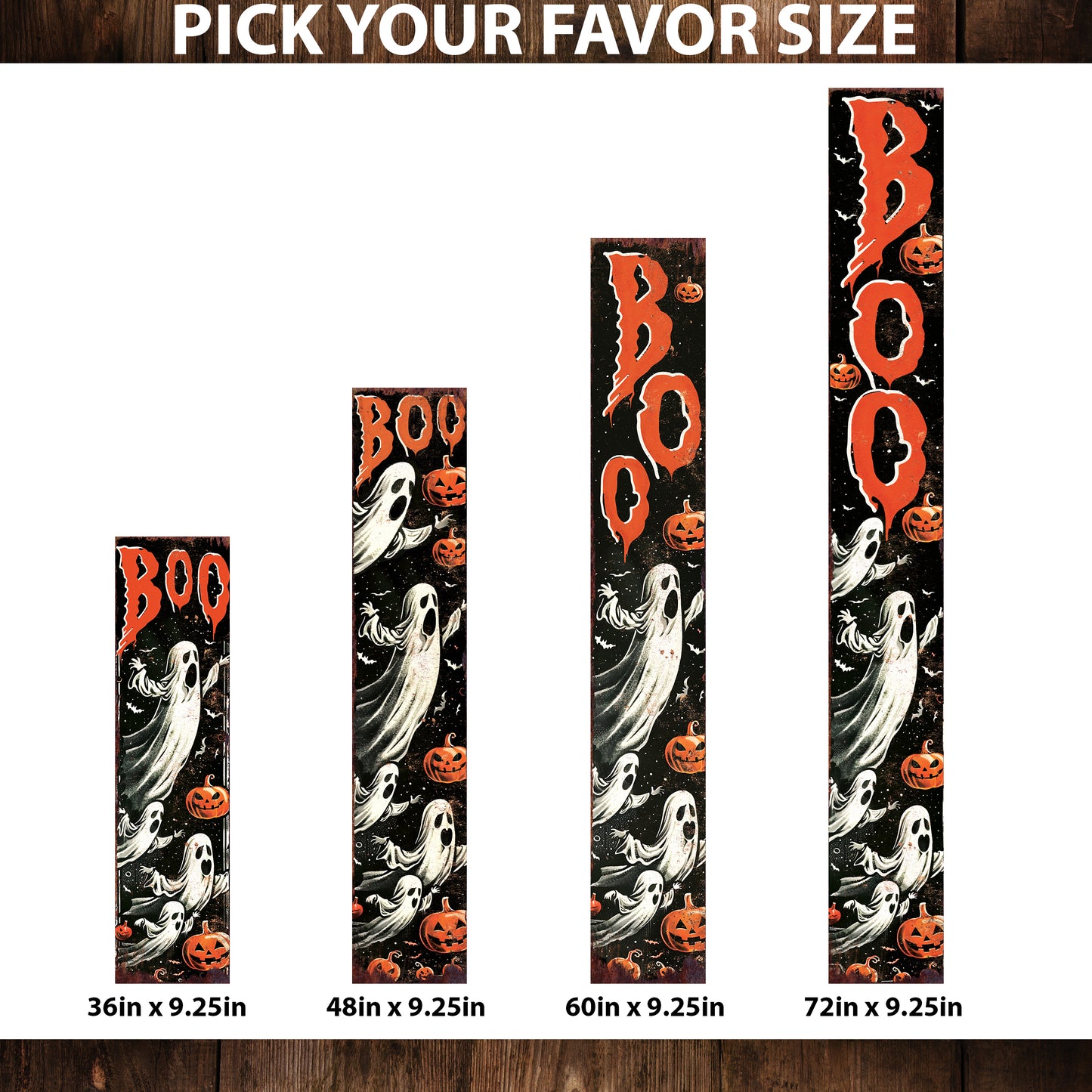 BOO Halloween Porch Sign - Front Porch Halloween Welcome Sign, Vintage Halloween Wooden Decoration, Halloween Decor