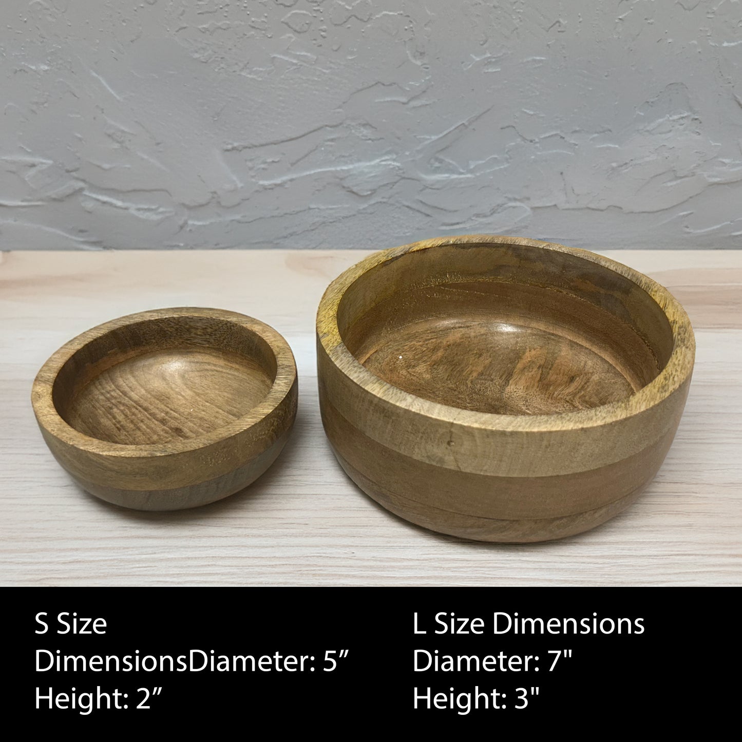 Calabash Bowl Set of 2 | Hand-Carved Decorative Wooden Bowls | Acacia Wood Serving Bowls