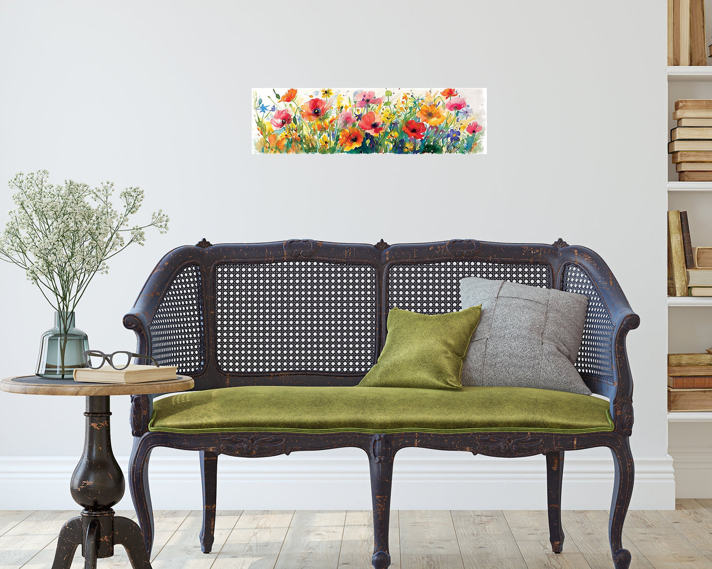 32in Spring Watercolor Style Wildflower Wall Sign | Perfect for Living Room, Entryway, Mantle, Kitchen, Porch, Wall Plaque