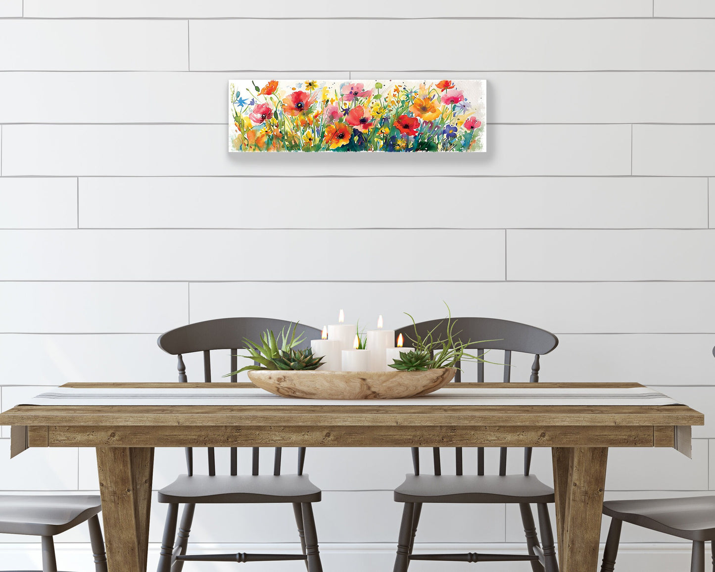 32in Spring Watercolor Style Wildflower Wall Sign | Perfect for Living Room, Entryway, Mantle, Kitchen, Porch, Wall Plaque