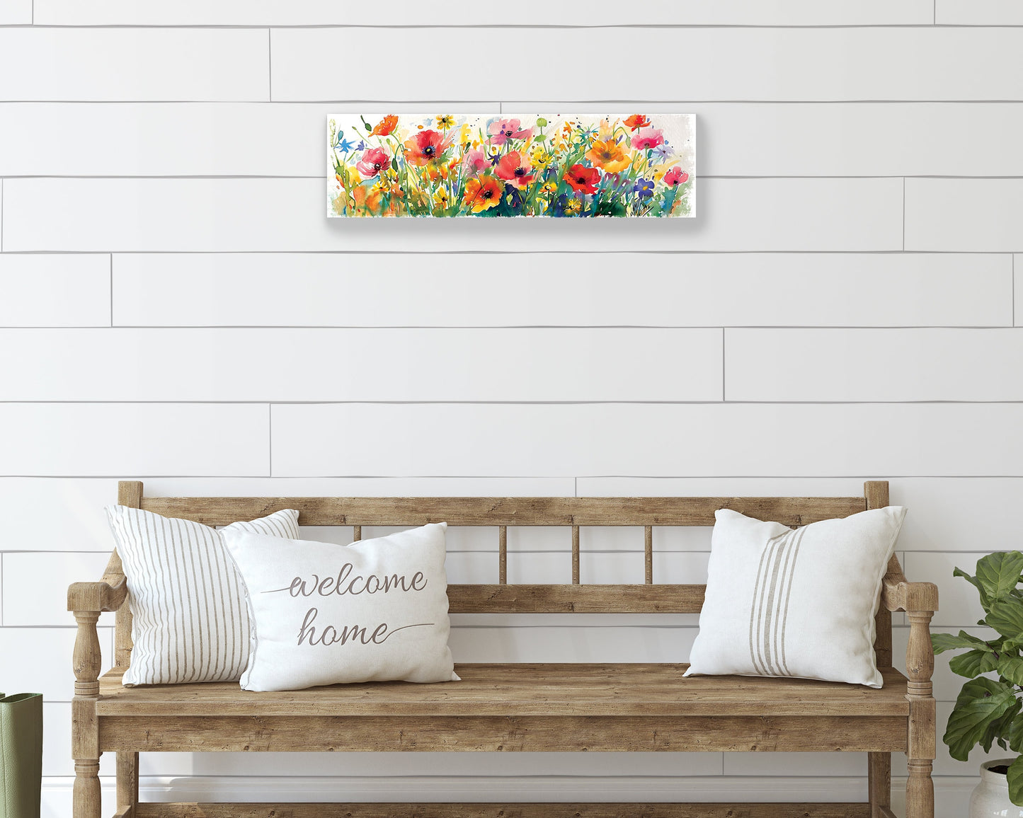 32in Spring Watercolor Style Wildflower Wall Sign | Perfect for Living Room, Entryway, Mantle, Kitchen, Porch, Wall Plaque