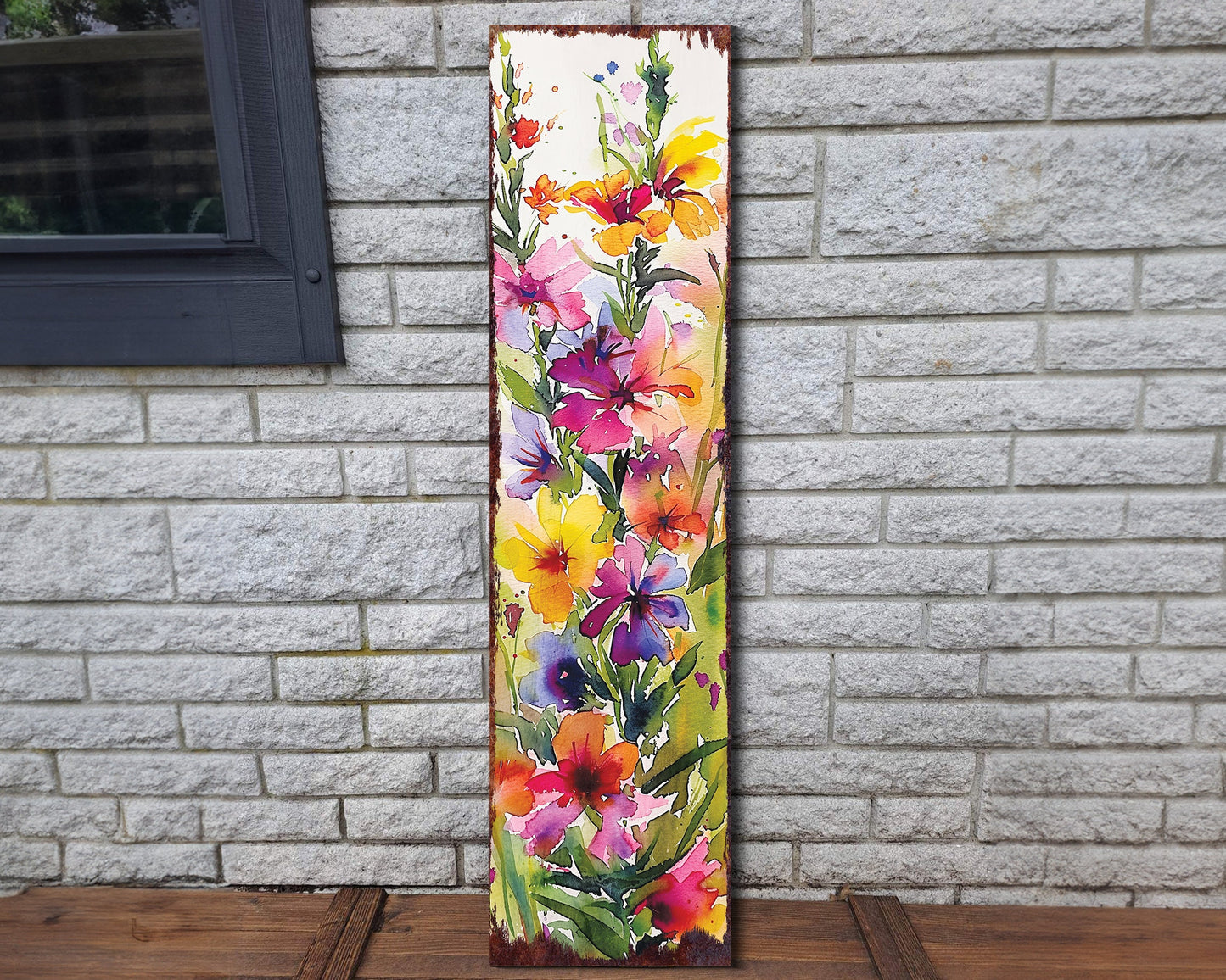 36in Spring Porch Sign | Watercolor Fireweed Floral Decor | Ideal for Living Room, Entryway, Mantle, Porch and Front Door