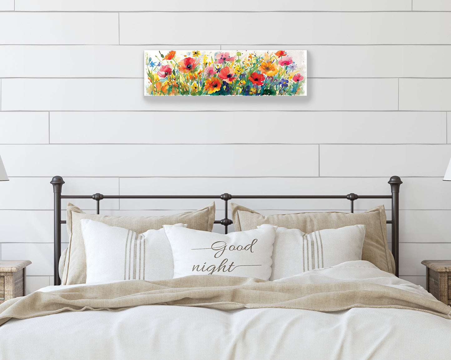 32in Spring Watercolor Style Wildflower Wall Sign | Perfect for Living Room, Entryway, Mantle, Kitchen, Porch, Wall Plaque