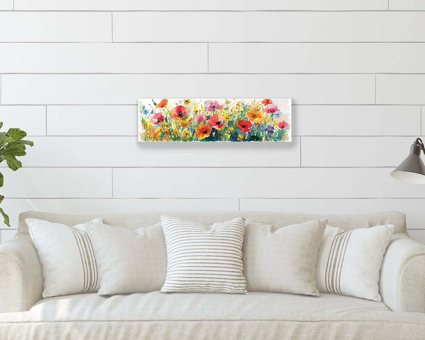 32in Spring Watercolor Style Wildflower Wall Sign | Perfect for Living Room, Entryway, Mantle, Kitchen, Porch, Wall Plaque