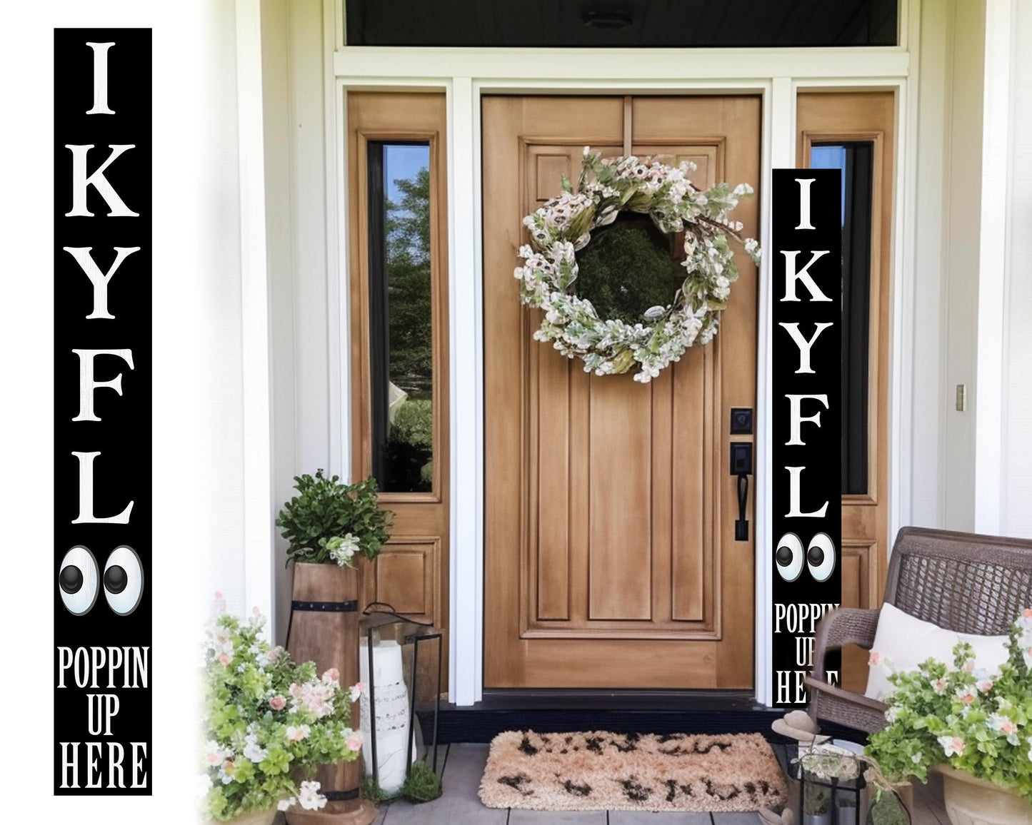 72-Inch Everyday Humor IKYFL Porch Sign | Rustic Farmhouse Outdoor Entryway Display | Front Door Wall Decor | Black