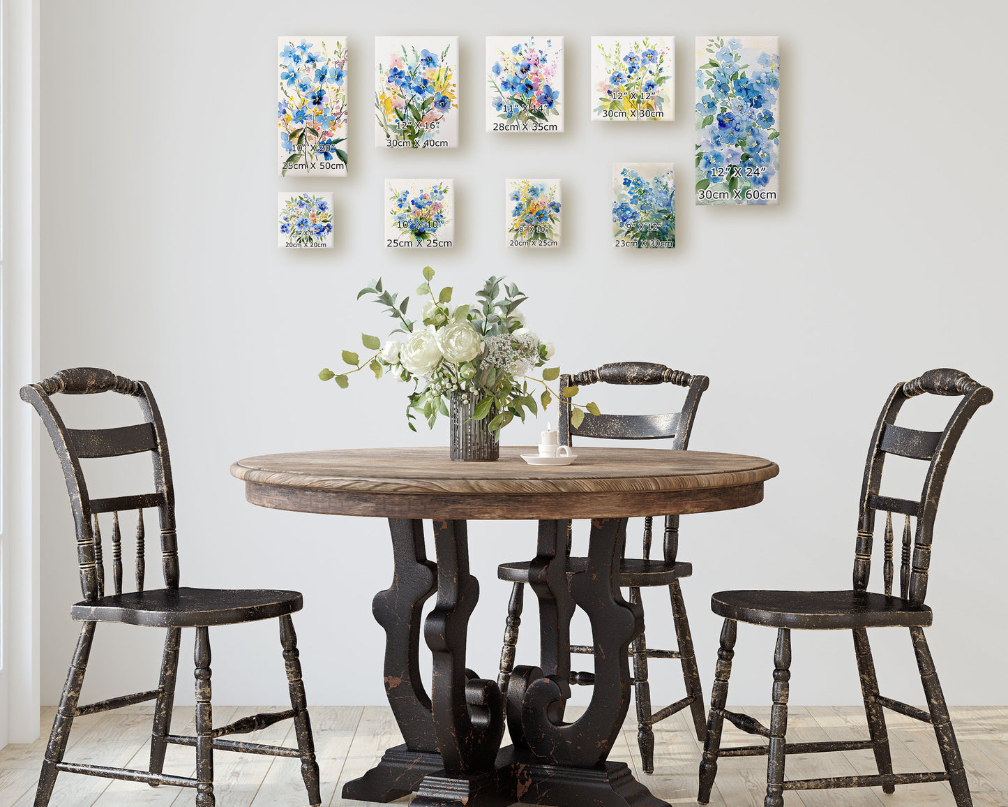 Spring Wall Canvas Sign | Forget Me Nots Watercolor Floral Decor | Perfect for Living Room, Entryway, Mantle, Dining Room, Bedroom
