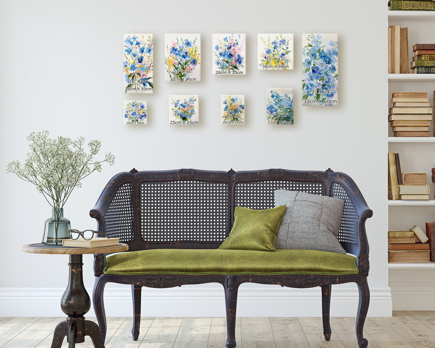 Spring Wall Canvas Sign | Forget Me Nots Watercolor Floral Decor | Perfect for Living Room, Entryway, Mantle, Dining Room, Bedroom