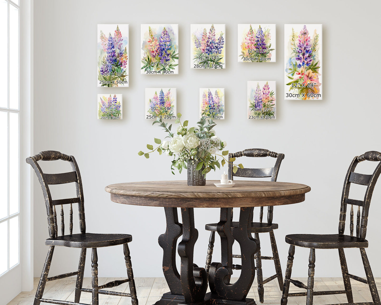 Spring Wall Canvas Sign | UV Print | Lupine Watercolor Floral Decor | Perfect for Living Room, Entryway, Mantle, Dining Room, Bedroom
