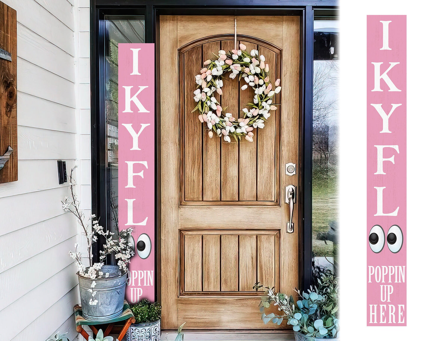 72-Inch Everyday Humor IKYFL Porch Sign | Rustic Farmhouse Outdoor Entryway Display | Front Door Wall Decor | Pink
