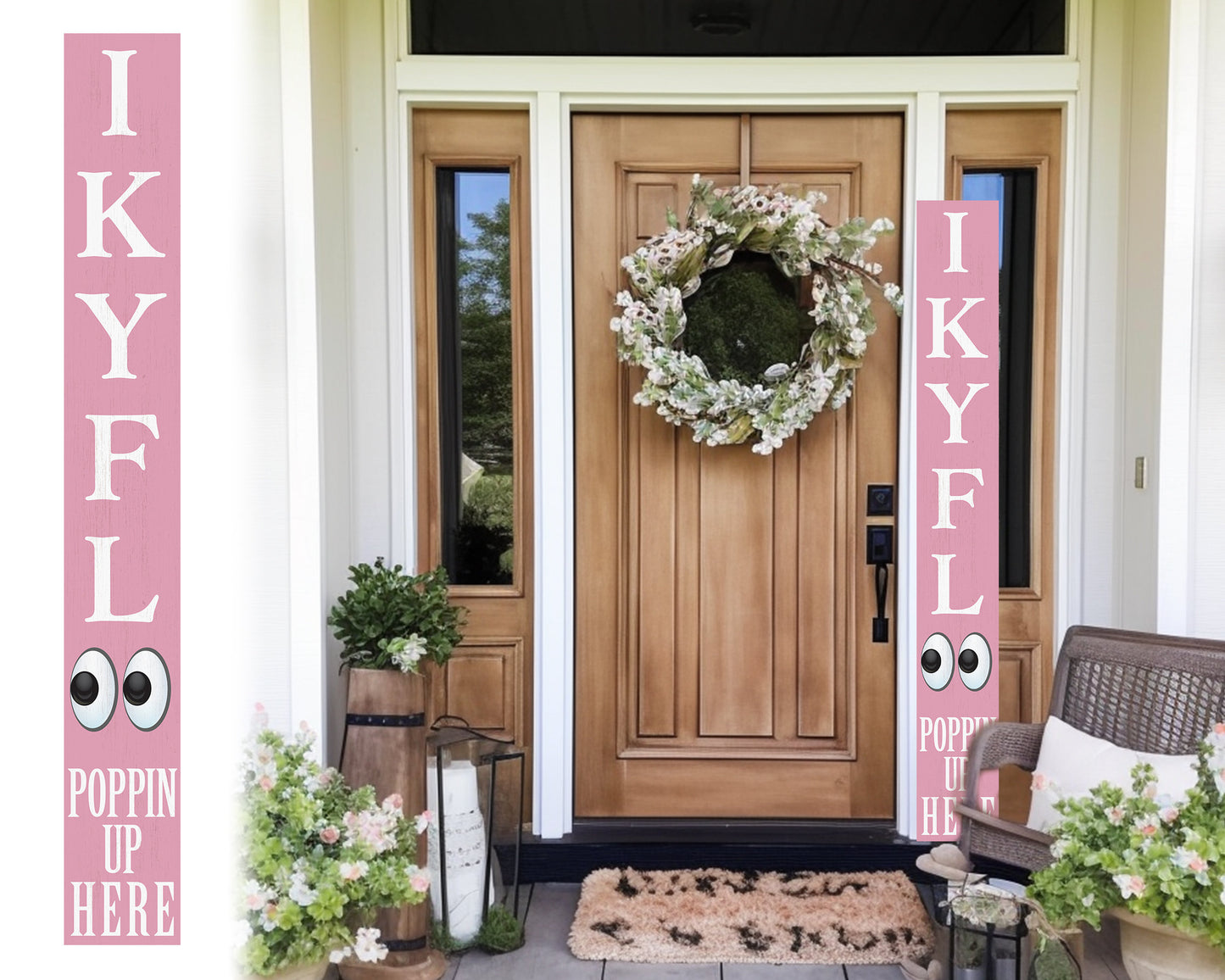 72-Inch Everyday Humor IKYFL Porch Sign | Rustic Farmhouse Outdoor Entryway Display | Front Door Wall Decor | Pink