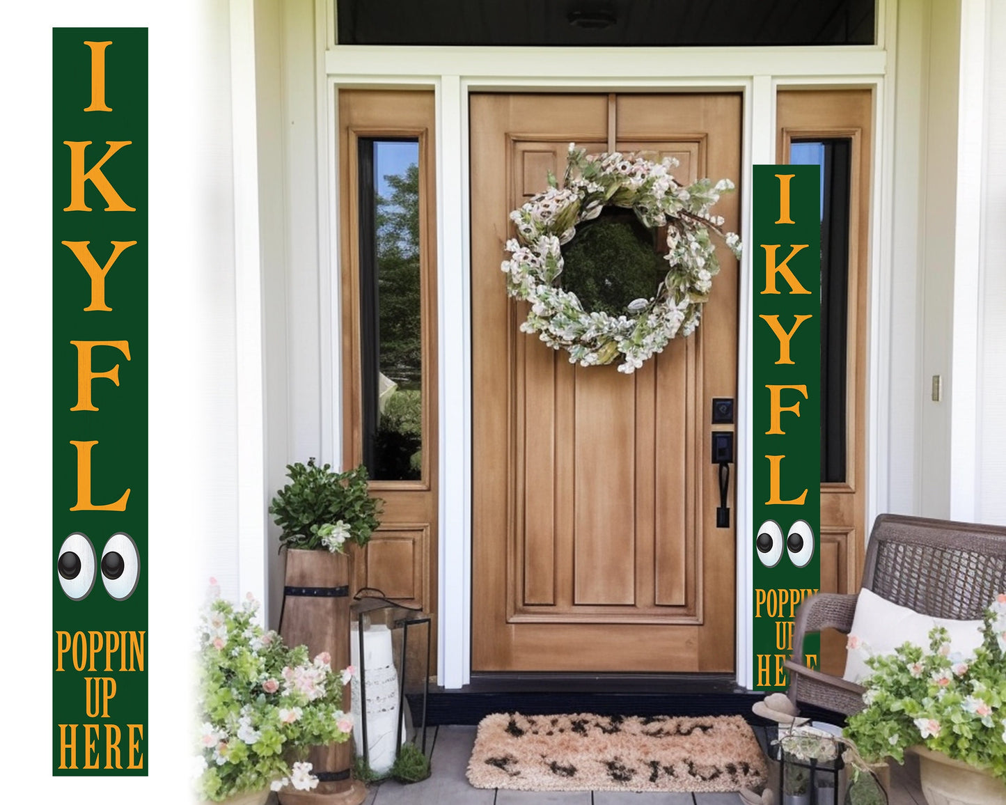 72-Inch Everyday Humor IKYFL Porch Sign | Rustic Farmhouse Outdoor Entryway Display | Front Door Wall Decor | Green