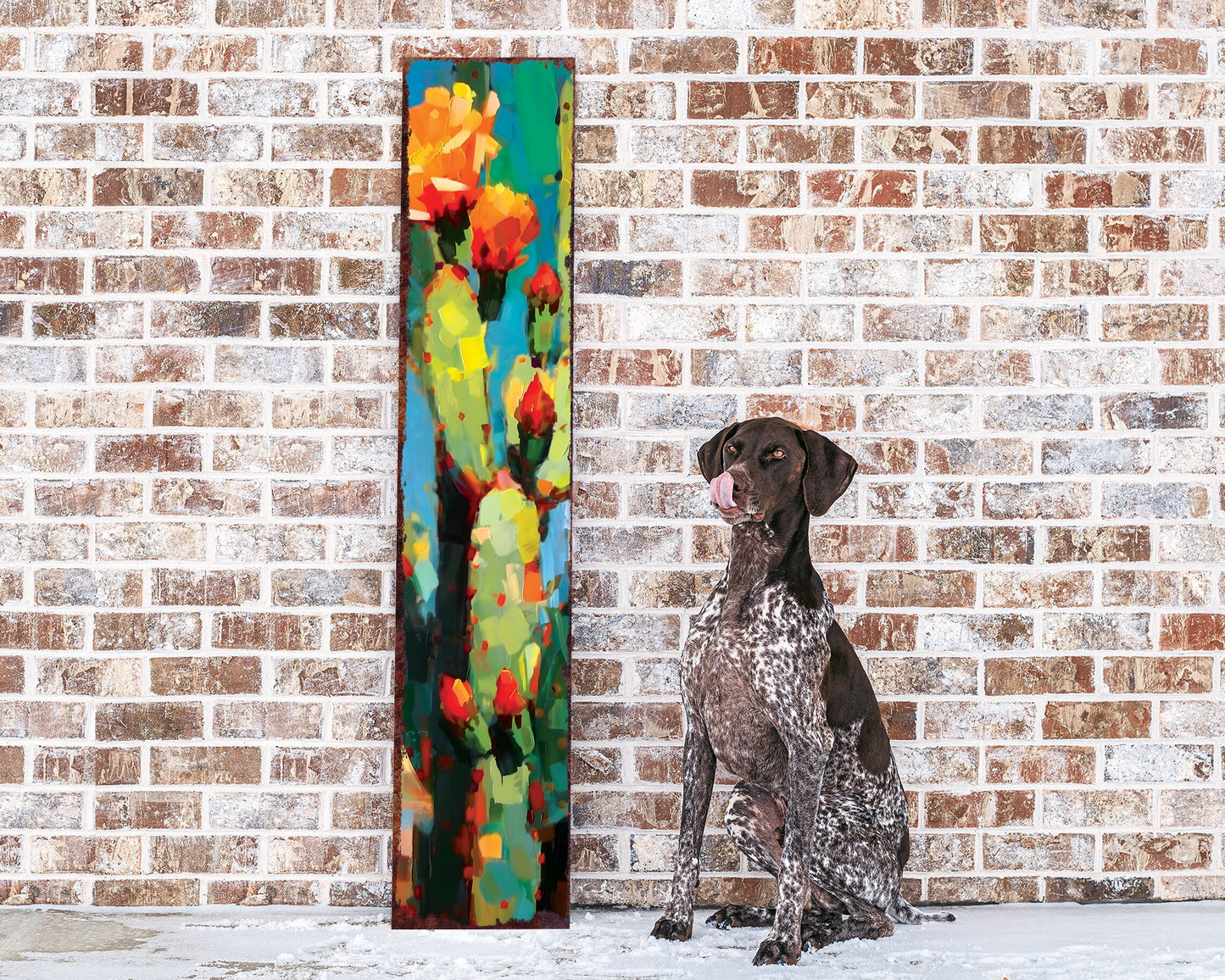 48in Summer Cactus Porch Sign - Rustic Farmhouse Decor - Perfect for Door, Wall, Outdoor Entryway - UV Protected, Sealed, Oil Paint Style