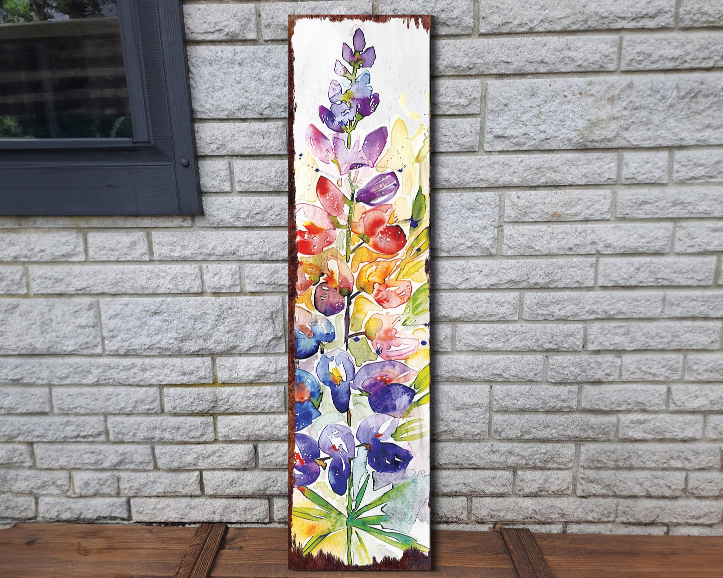 36in Spring Porch Sign | Watercolor Lupine Floral Decor | Ideal for Living Room | Entryway, Mantle, Porch, and Front Door