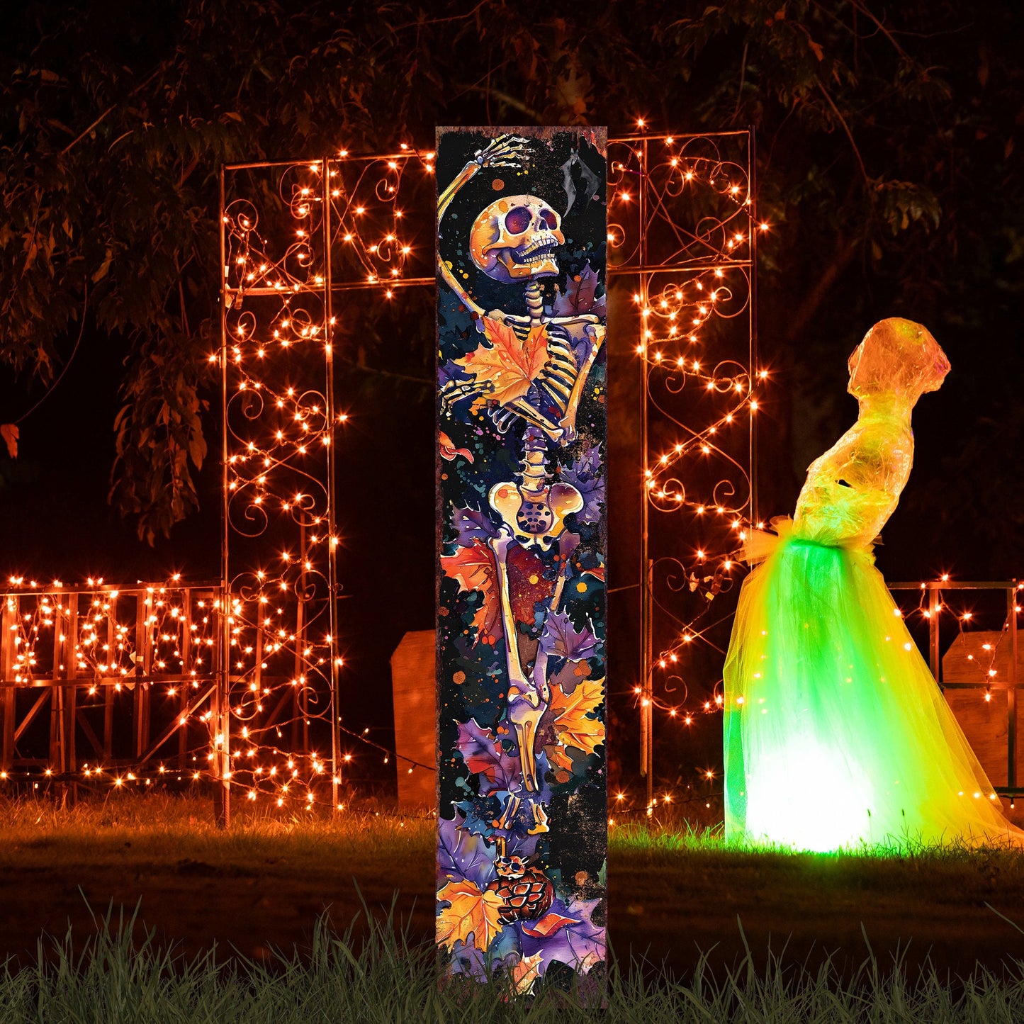 42-inch Halloween Skeleton Garden Accent - Garden Stake - Yard Art and Garden Decoration - Perfect for Outdoor Decor for Patio and Lawn
