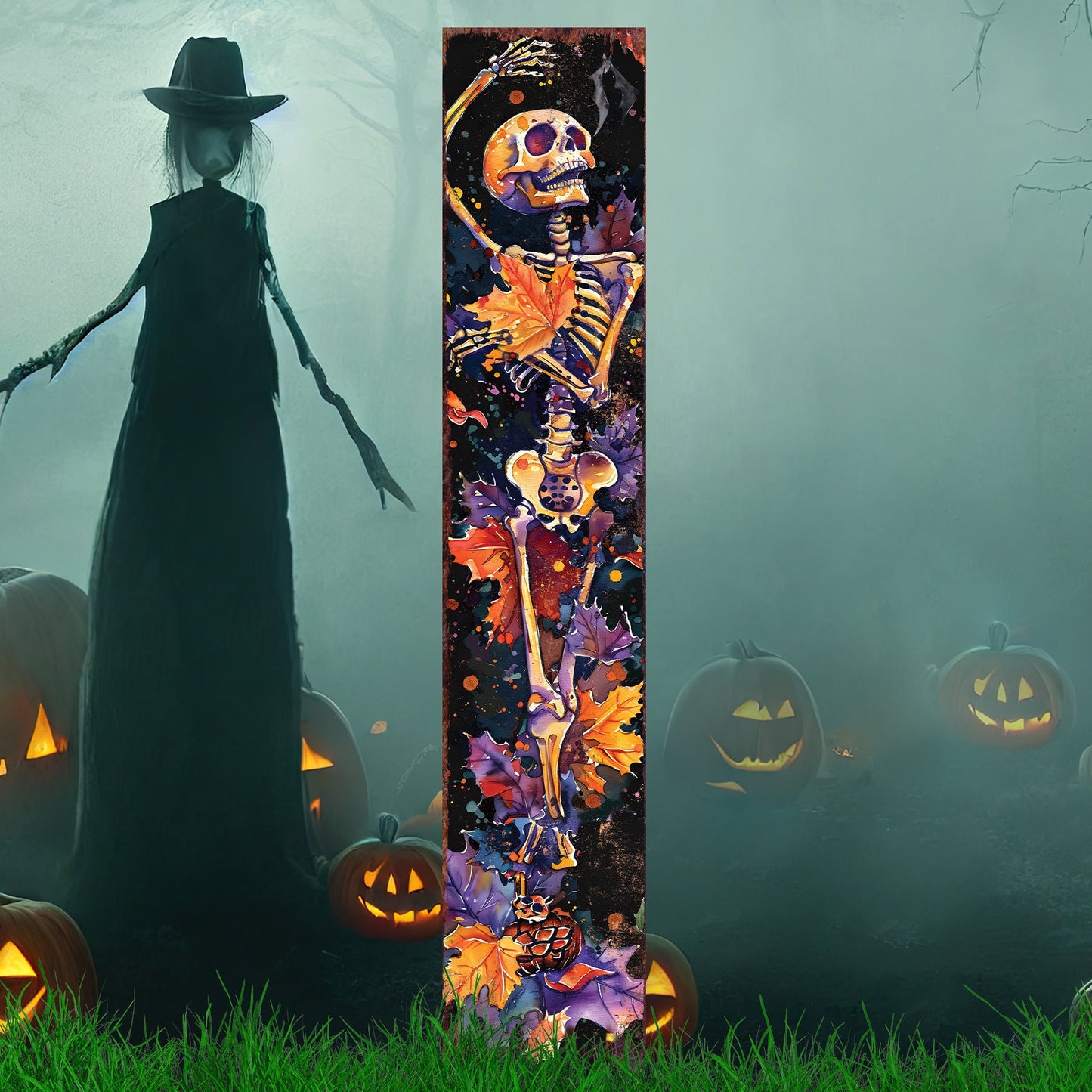 42-inch Halloween Skeleton Garden Accent - Garden Stake - Yard Art and Garden Decoration - Perfect for Outdoor Decor for Patio and Lawn