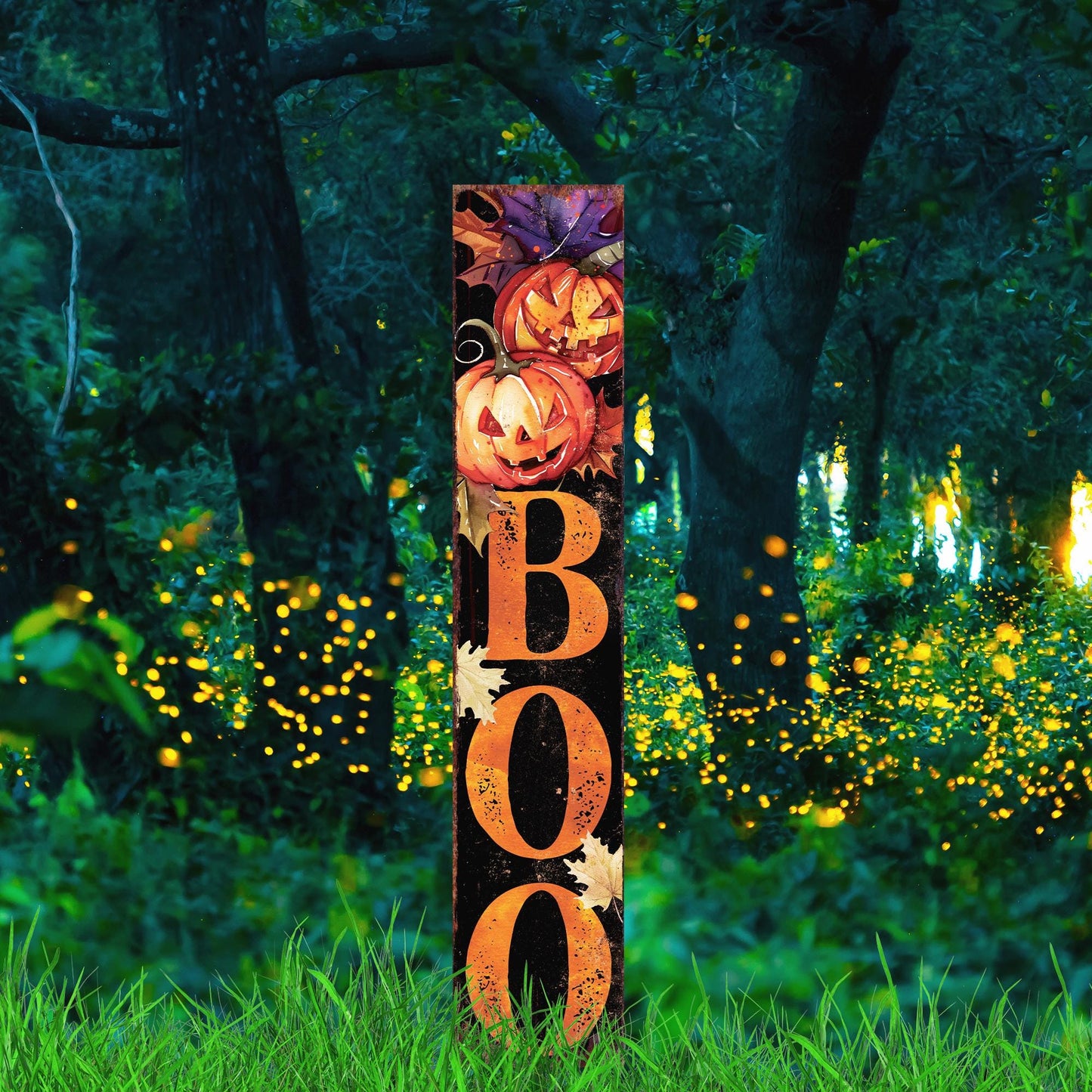 42-inch Halloween Watercolor Jack ___ Lantern Boo Garden Stake | Halloween Decor | Perfect for Outdoor Decor on Patio and Lawn
