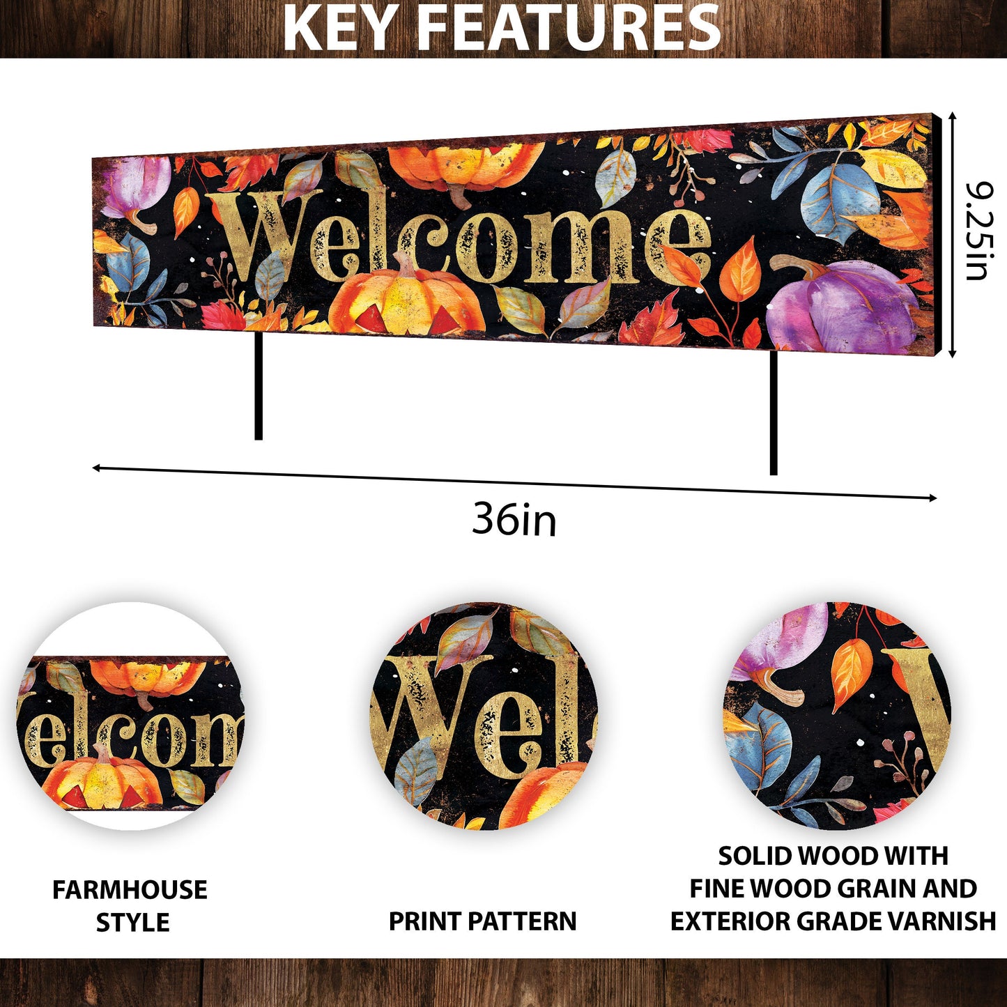 36in Happy Halloween Garden Stake - Perfect for Outdoor Decors, Yard Art, Halloween Garden Decorations - Watercolor Style Pumpkin
